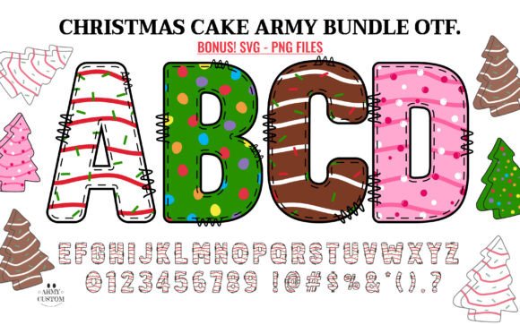 Christmas Cake Army Bundle: A Festive Font Collection