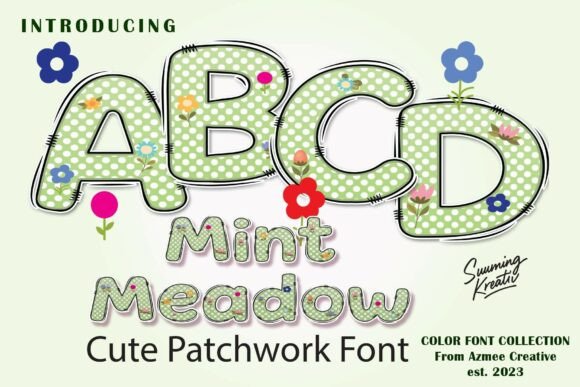 Mintmeadow: A Pastel Patchwork Typeface for Charming Designs